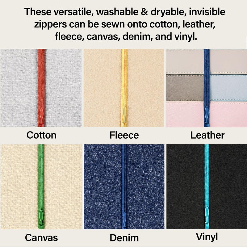 Mandala Crafts #3 Assorted Hidden Invisible Zippers for Sewing and Crafts, 100 PCs 6 Inch Coil Zippers Supplies for DIY Tailoring Projects - Image 5